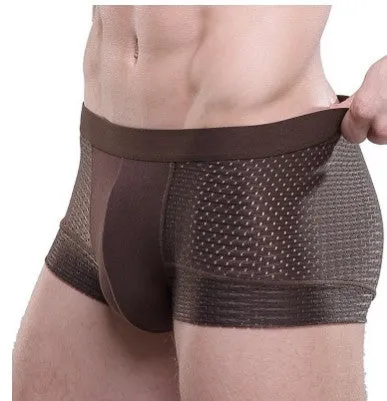 Men's U convex boxer briefs in ice silk fabric available in multiple colours