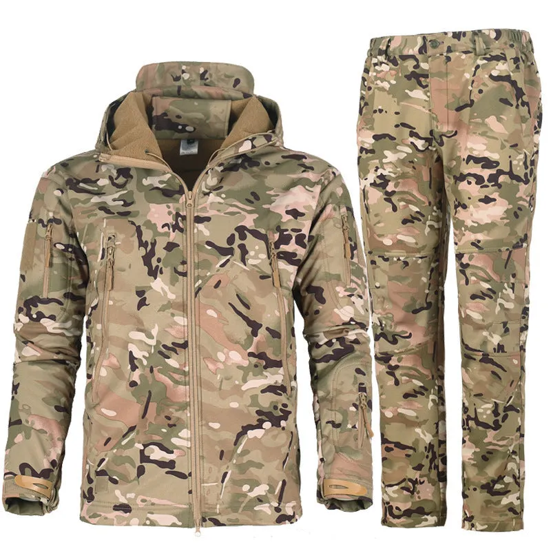 Same Outdoor camouflage training set winter hooded one-piece in eight colour options sizes S-4XL