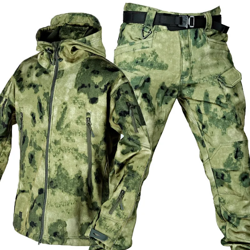 Same Outdoor camouflage training set winter hooded one-piece in eight colour options sizes S-4XL