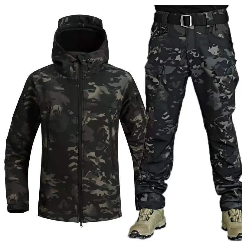 Same Outdoor camouflage training set winter hooded one-piece in eight colour options sizes S-4XL