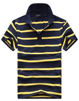 Men's striped short sleeve T-shirt with real pocket, loose fit, available in multiple sizes and style options