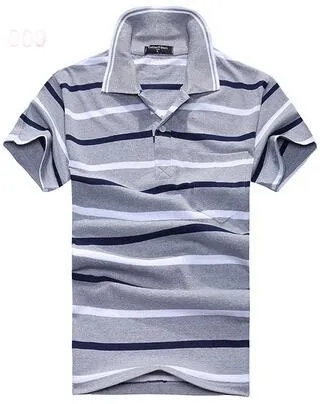 Men's striped short sleeve T-shirt with real pocket, loose fit, available in multiple sizes and style options