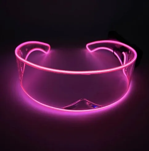 Frameless PC S2 luminous glasses with white light white film glowing effect