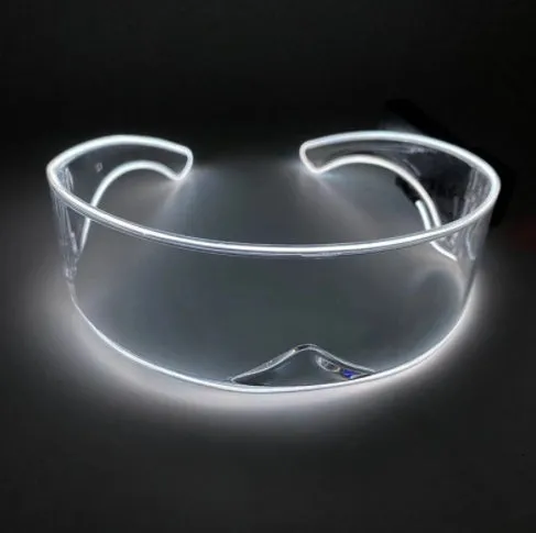 Frameless PC S2 luminous glasses with white light white film glowing effect