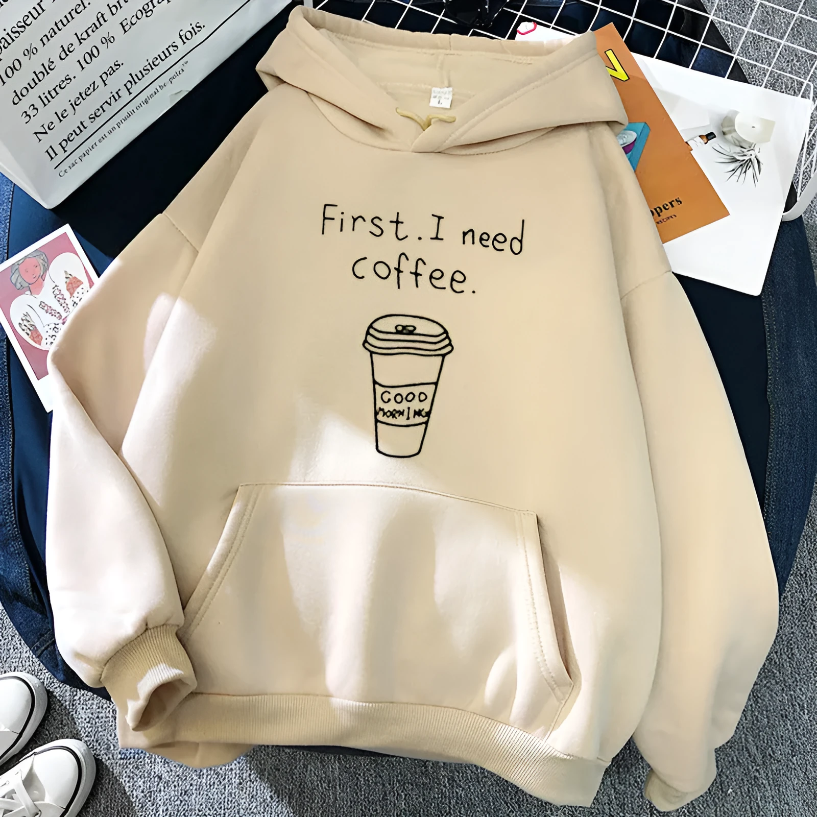 Long sleeve fleece sweatshirt in cotton-polyester blend, available in multiple colours and sizes XS to 4XL