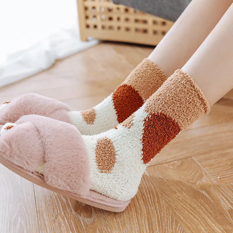 House floor socks in black, khaki, grey stripe and dot patterns for indoor use