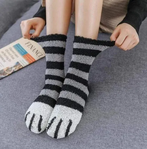 House floor socks in black, khaki, grey stripe and dot patterns for indoor use