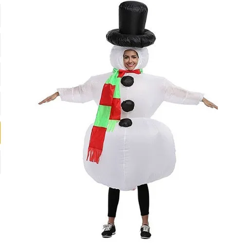 Inflatable Trump suit for Christmas party adult cosplay white waterproof polyester fabric with fan battery box