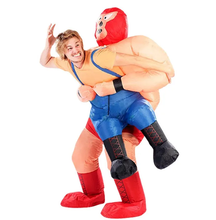 Inflatable Trump suit for Christmas party adult cosplay white waterproof polyester fabric with fan battery box