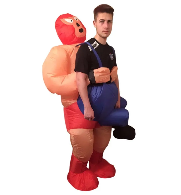 Inflatable Trump suit for Christmas party adult cosplay white waterproof polyester fabric with fan battery box