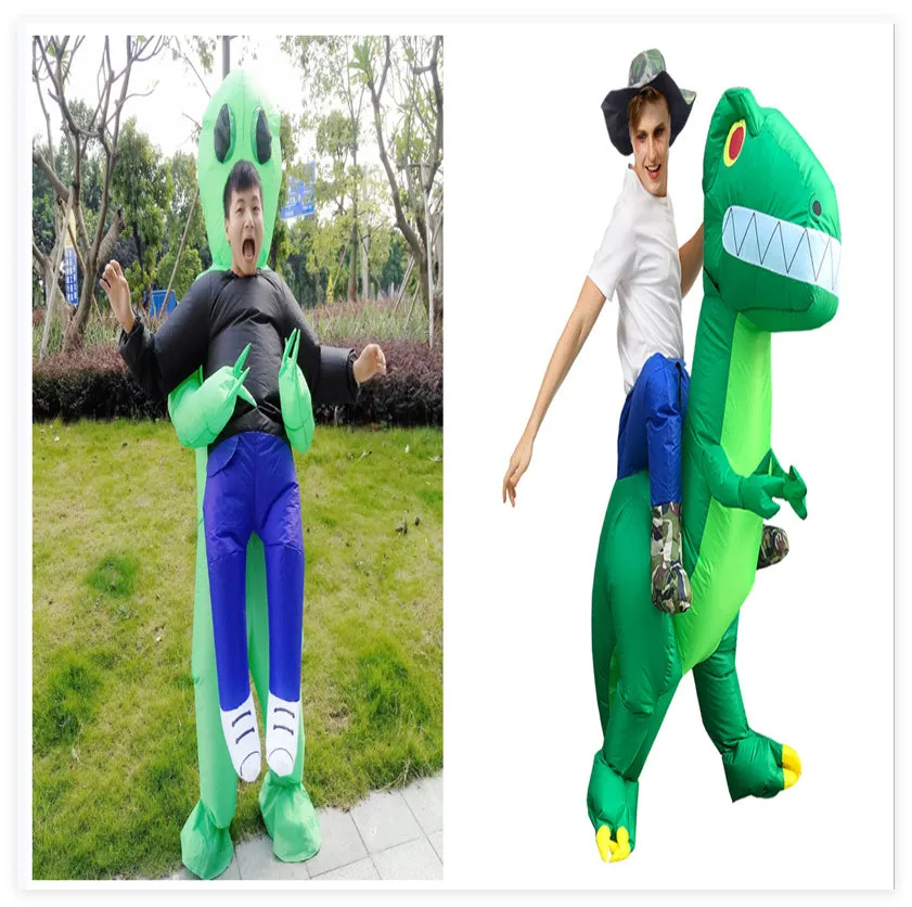 Inflatable Trump suit for Christmas party adult cosplay white waterproof polyester fabric with fan battery box
