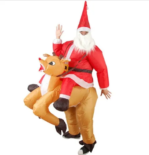 Inflatable Trump suit for Christmas party adult cosplay white waterproof polyester fabric with fan battery box