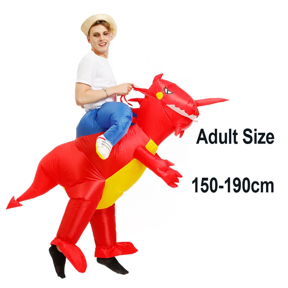 Inflatable Trump suit for Christmas party adult cosplay white waterproof polyester fabric with fan battery box
