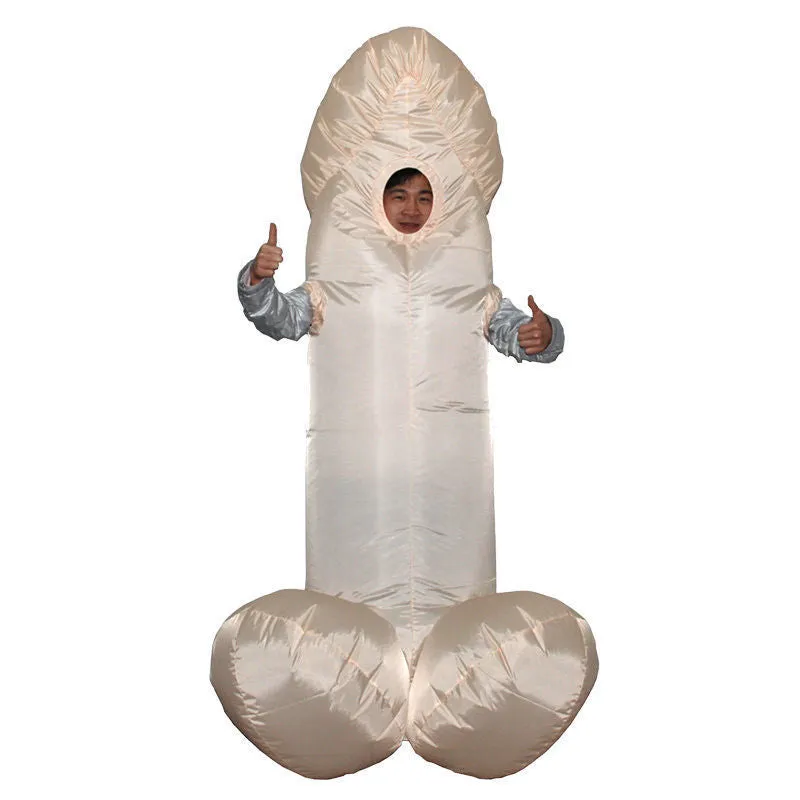 Inflatable Trump suit for Christmas party adult cosplay white waterproof polyester fabric with fan battery box