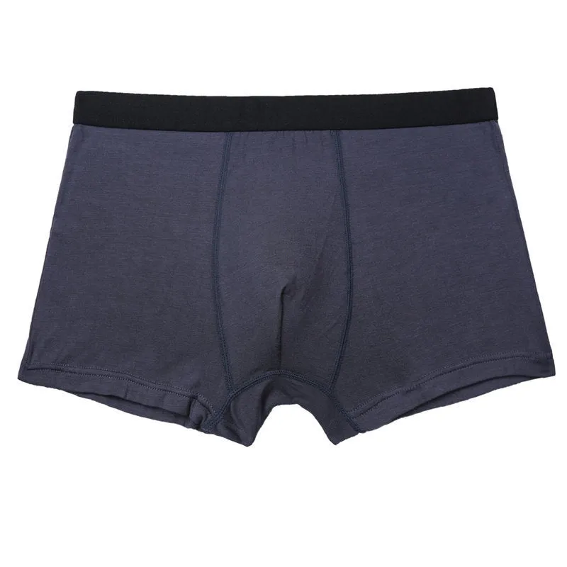 Pure colour bamboo fibre men underwear shorts in solid colour, mid-waist casual design, material viscose
