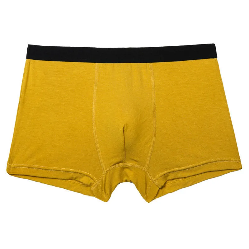 Pure colour bamboo fibre men underwear shorts in solid colour, mid-waist casual design, material viscose