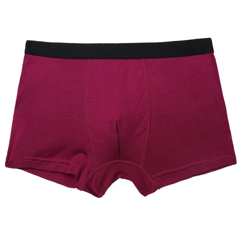 Pure colour bamboo fibre men underwear shorts in solid colour, mid-waist casual design, material viscose