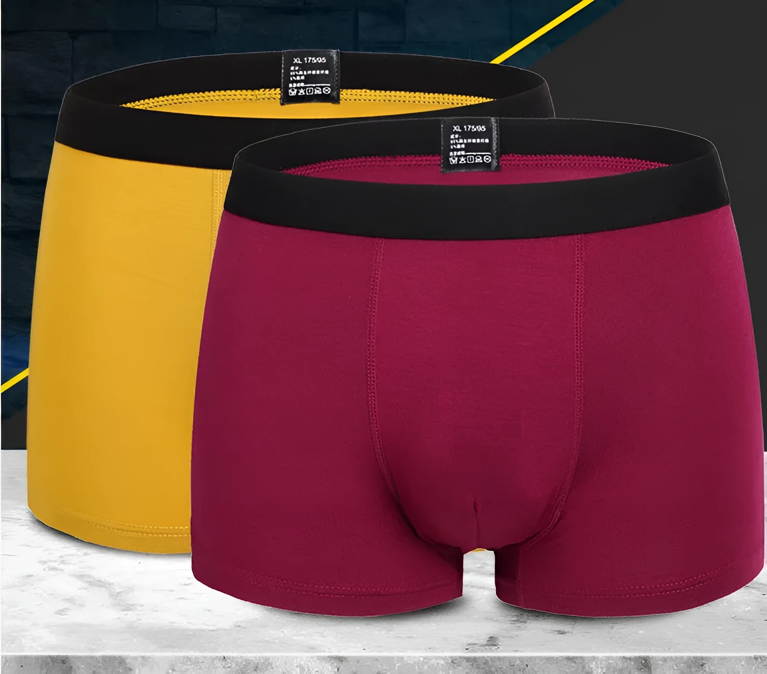 Pure colour bamboo fibre men underwear shorts in solid colour, mid-waist casual design, material viscose