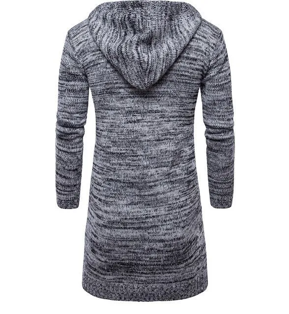 Men's new fashion wool blend cardigan sweater in Black with open front and button closure