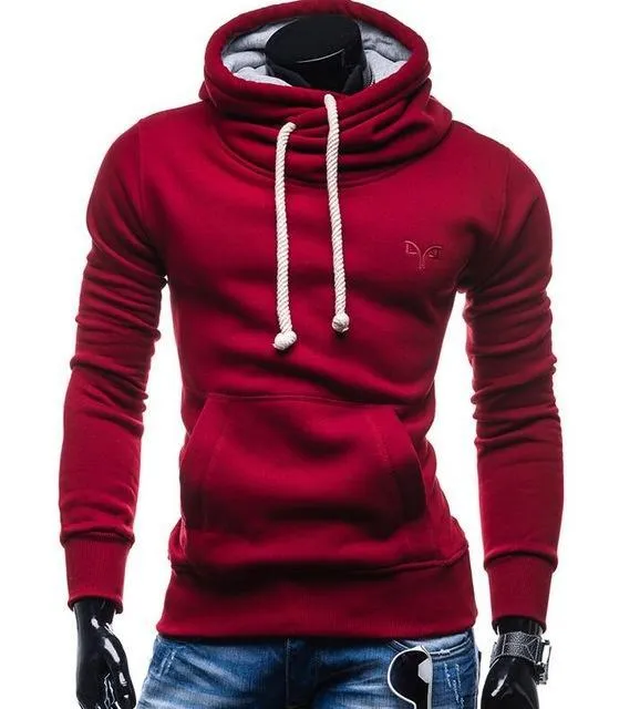 Unisex spring autumn hoodie in dark grey with kangaroo pocket and drawstring hood