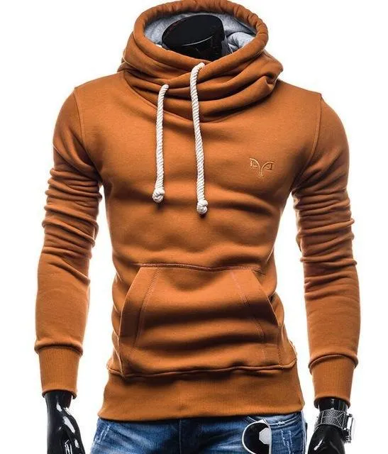 Unisex spring autumn hoodie in dark grey with kangaroo pocket and drawstring hood