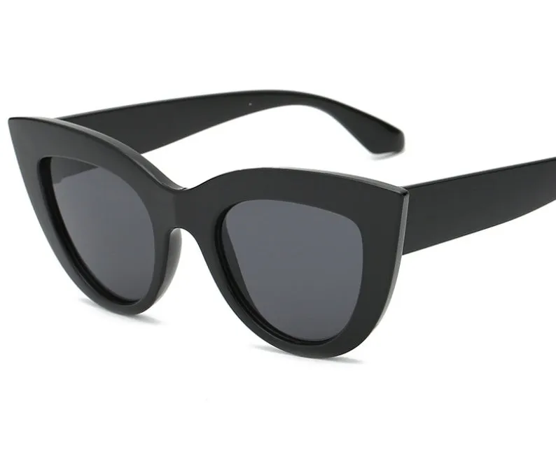Black frame double grey fashion sunglasses with AC lenses and UV400 protection
