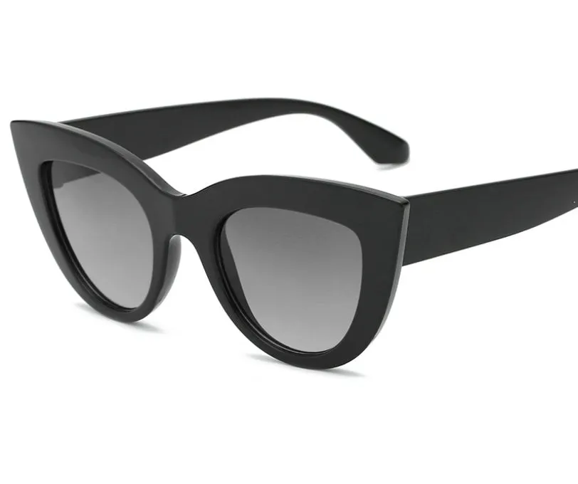 Black frame double grey fashion sunglasses with AC lenses and UV400 protection