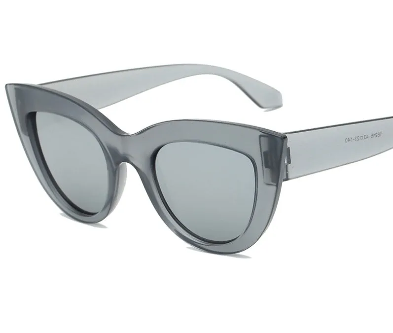 Black frame double grey fashion sunglasses with AC lenses and UV400 protection