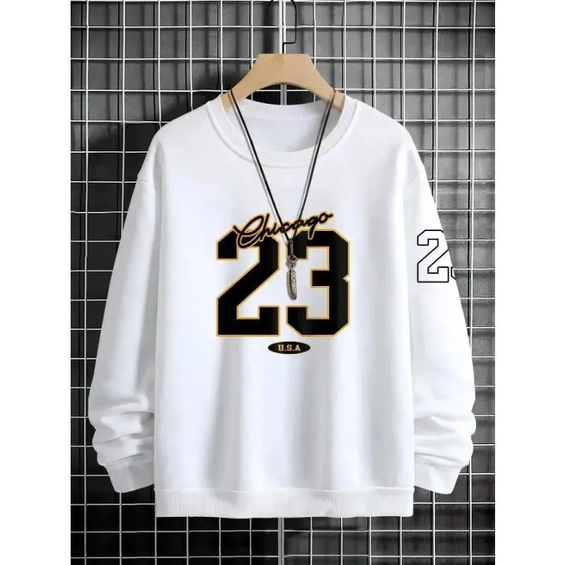 Men's art letter design fleece sweatshirt in pullover style available in four colours