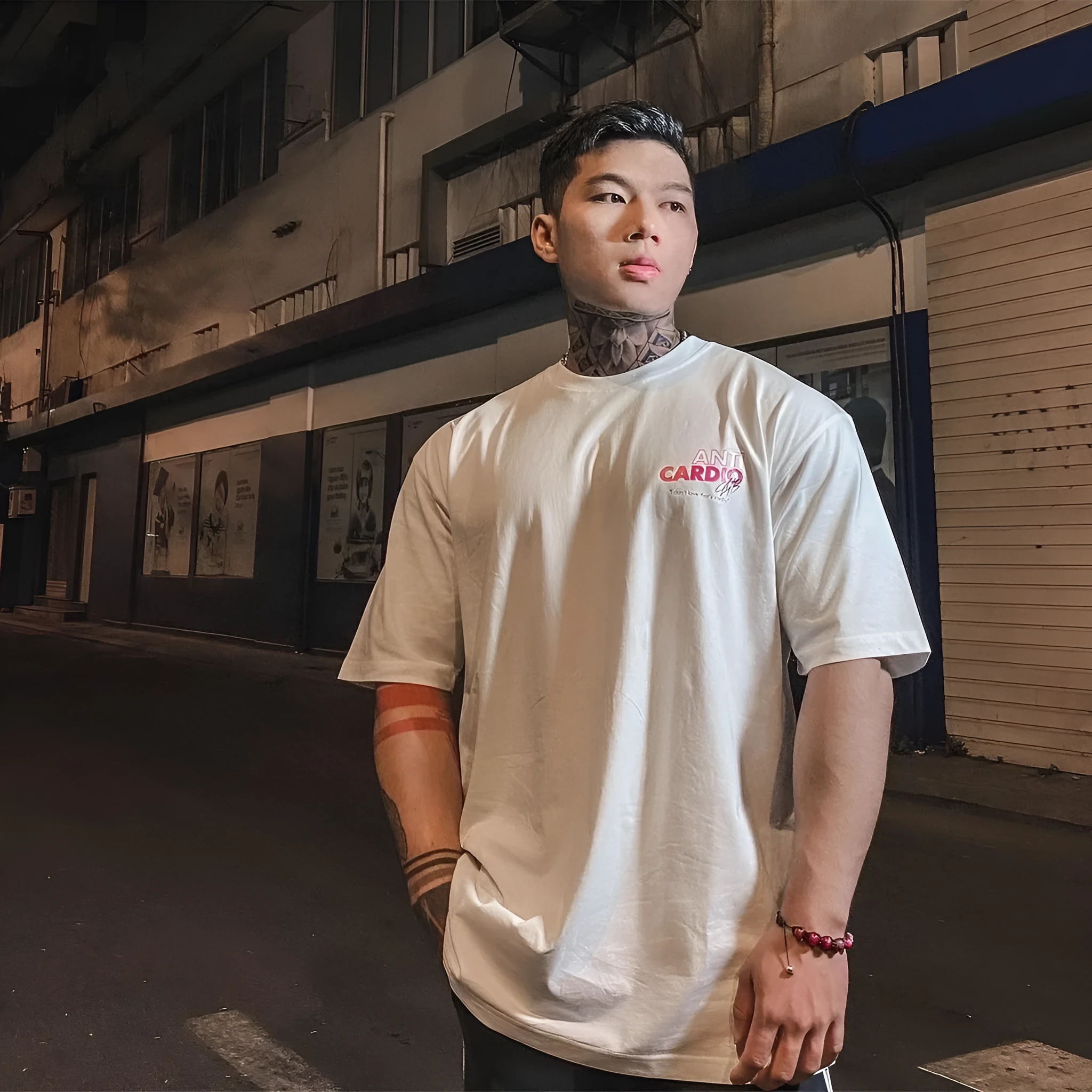 Men's cotton loose fit half sleeve T-shirt round collar black athletic casual top