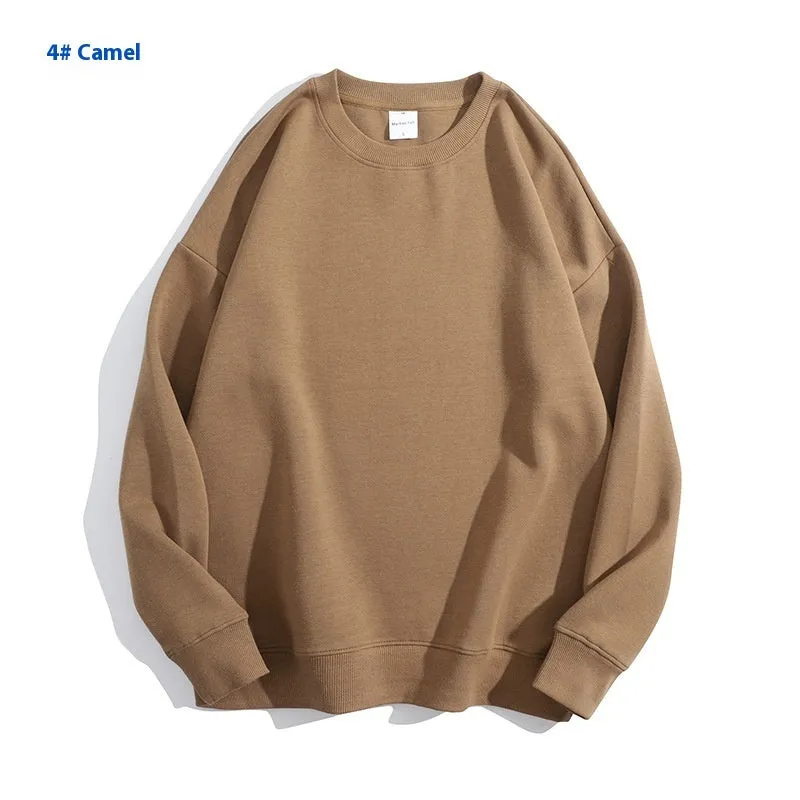 Cotton off shoulder pullover sweater in a solid colour with round neck and long sleeves.