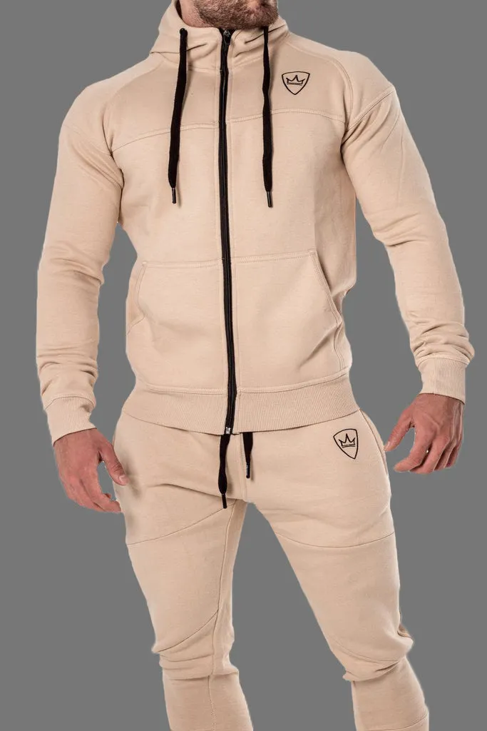 Cotton sport suit sweater with pattern in Army Green, black, khaki, and red, sizes L to XXL