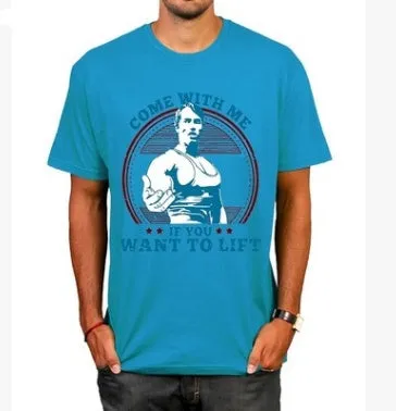 Men's cotton casual fitness T-shirt in lake blue, O-neck, short sleeves, regular fit, front view