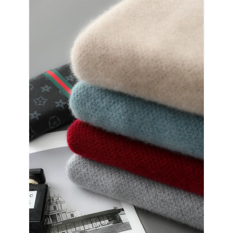 Plus-size slim fit sheep wool sweater with a half-height zip round neck in pea green colour