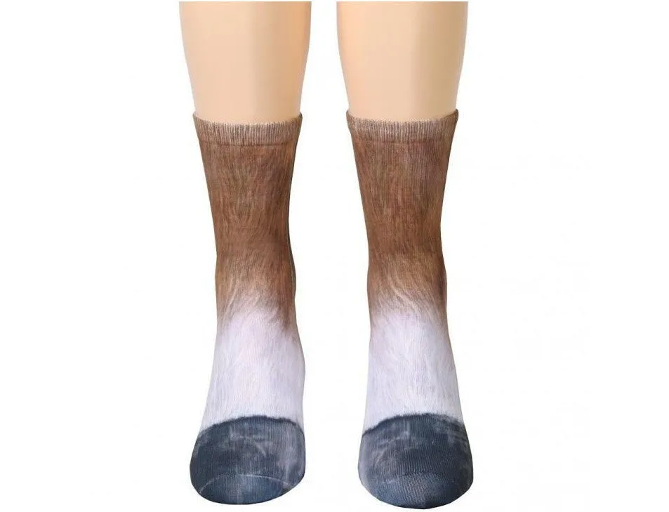 3D animal paw socks with cat claws pattern, unisex long nylon socks, 35cm length, moisture wicking and anti-slip