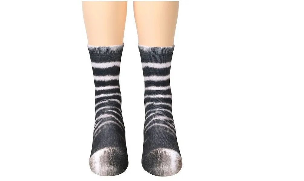 3D animal paw socks with cat claws pattern, unisex long nylon socks, 35cm length, moisture wicking and anti-slip