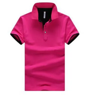 Men's casual fashion stand collar polo shirt in cotton with short sleeves