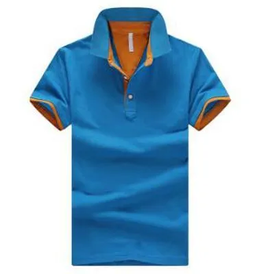 Men's casual fashion stand collar polo shirt in cotton with short sleeves