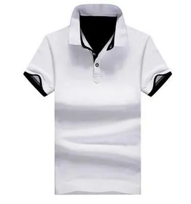 Men's casual fashion stand collar polo shirt in cotton with short sleeves