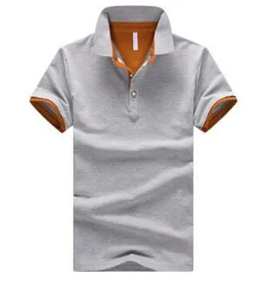Men's casual fashion stand collar polo shirt in cotton with short sleeves