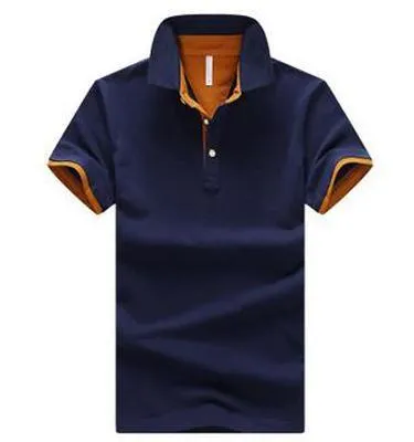 Men's casual fashion stand collar polo shirt in cotton with short sleeves