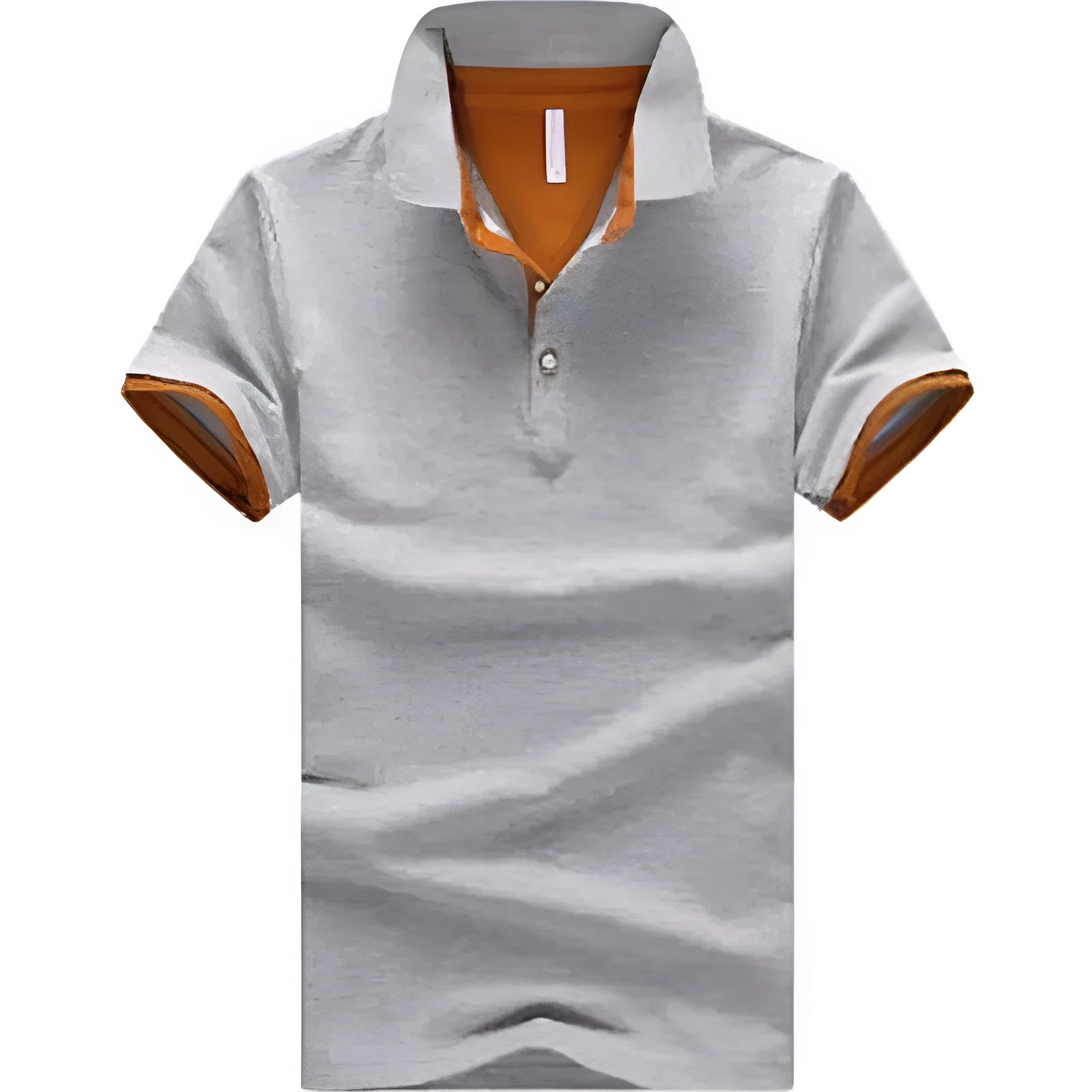 Men's casual fashion stand collar polo shirt in cotton with short sleeves
