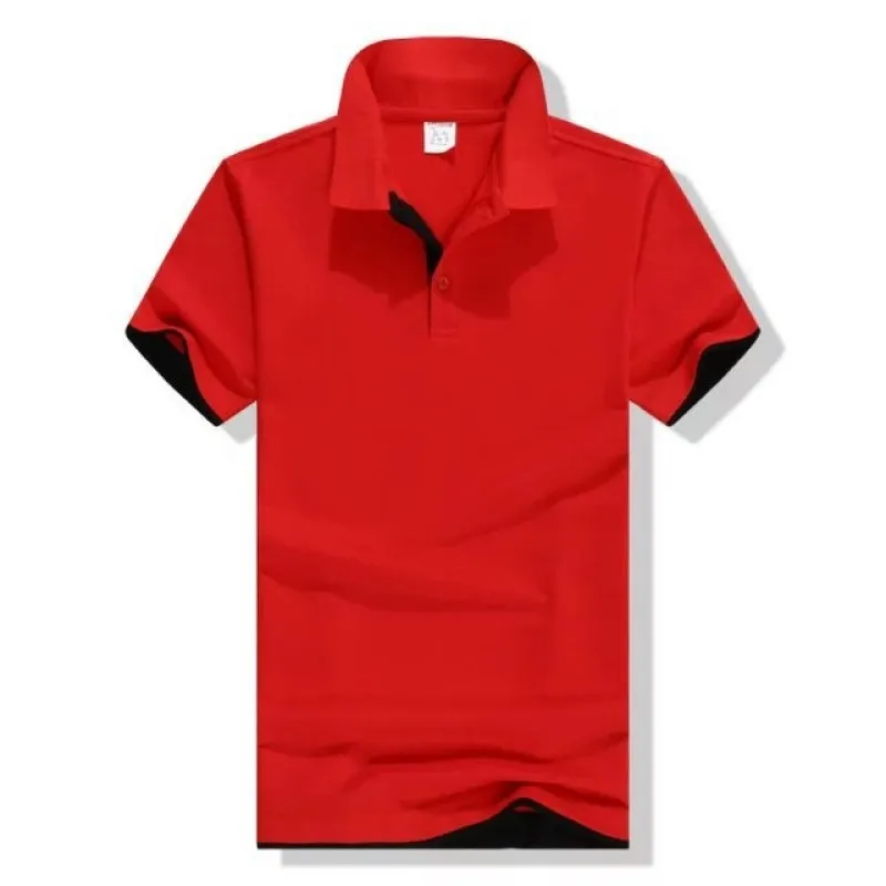 Men's casual fashion stand collar polo shirt in cotton with short sleeves
