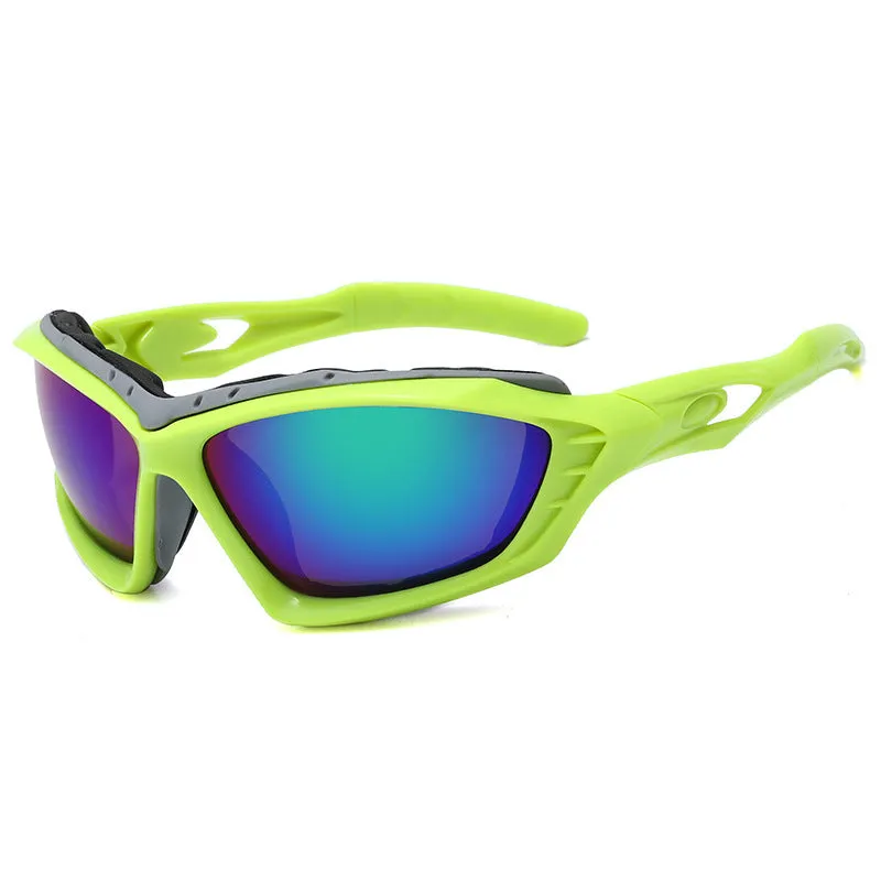Cycling glasses with UV400 PC lens and sponge frame in multiple colours on outdoor background