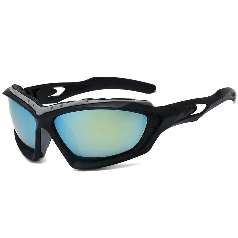 Cycling glasses with UV400 PC lens and sponge frame in multiple colours on outdoor background