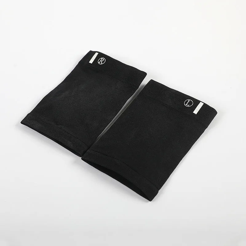 Elastic fabric arch pad sock in oval black for foot arch support shock absorption