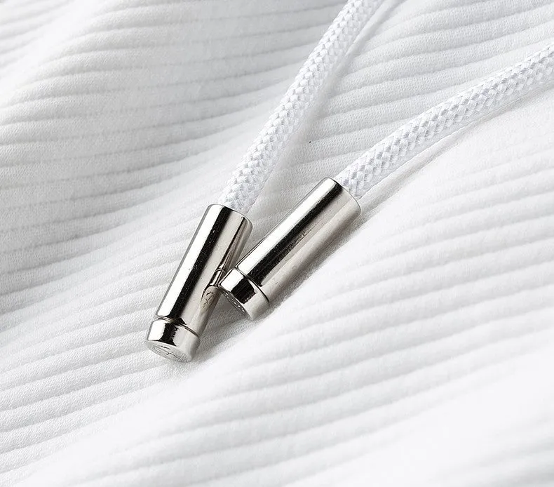 Men's twill stretch trousers in white, cotton blend fabric, casual fit, available in sizes M to 4XL