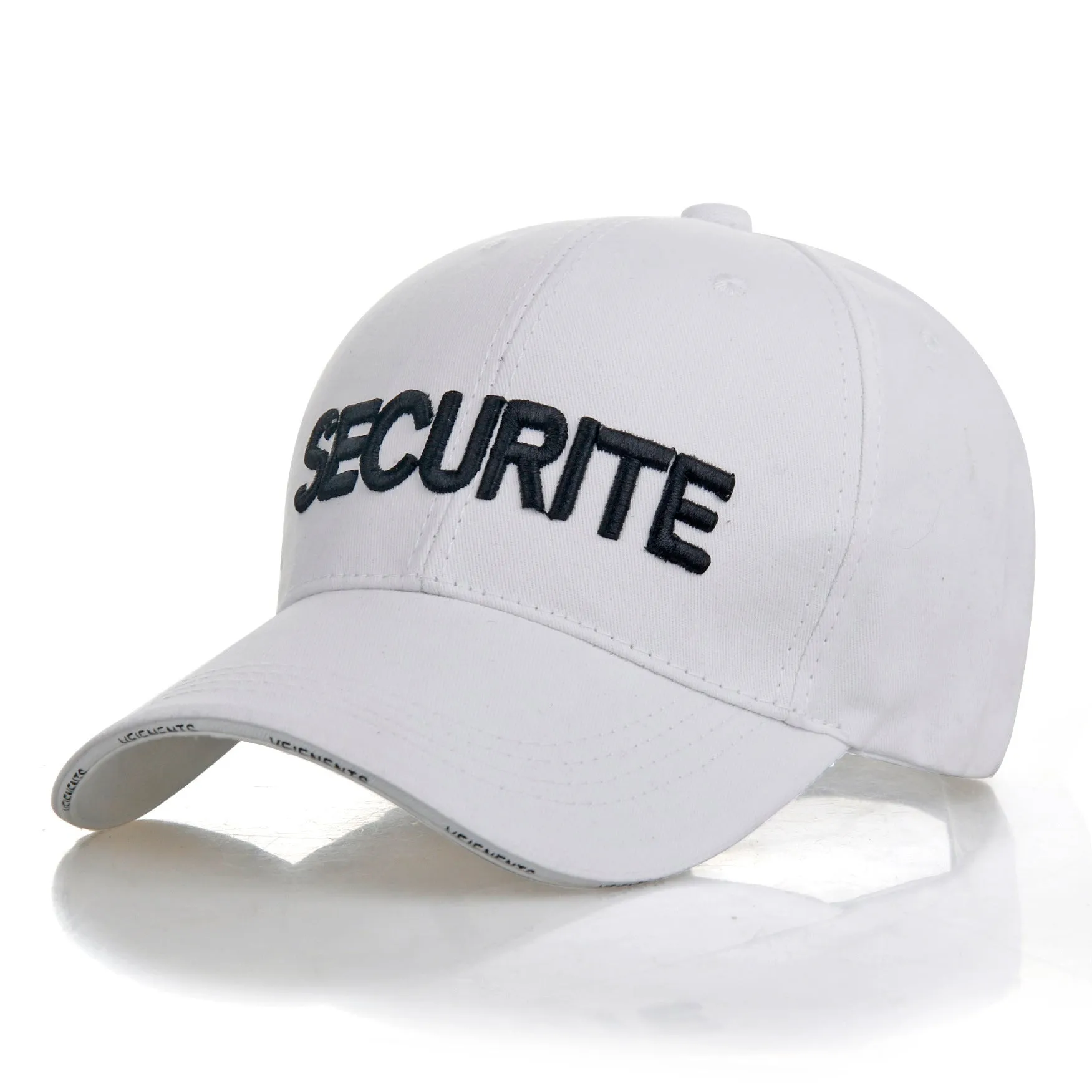 Unisex cotton alphabet baseball cap in black with adjustable back strap