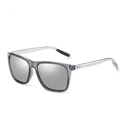 Vintage style sunglasses with TAC lens and aluminum magnesium frame in black