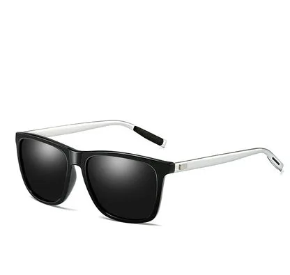 Vintage style sunglasses with TAC lens and aluminum magnesium frame in black